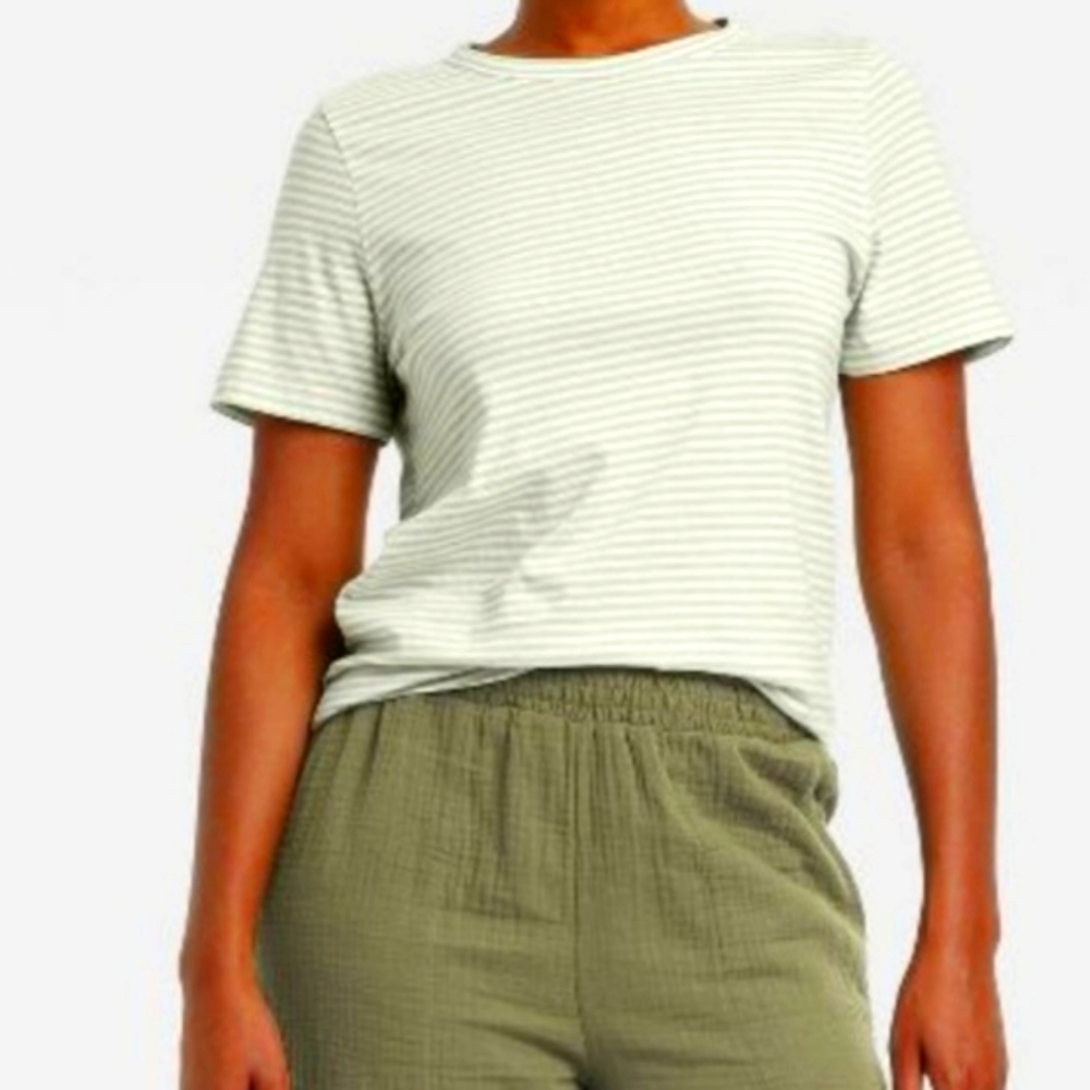 Women's Short Sleeve T-Shirt - Universal Thread™ Green Striped.  Size - Small